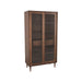 Vitrinekast Jule Walnoot Eiken - 100x49x180 cm-Vitrinekasten-LABEL51