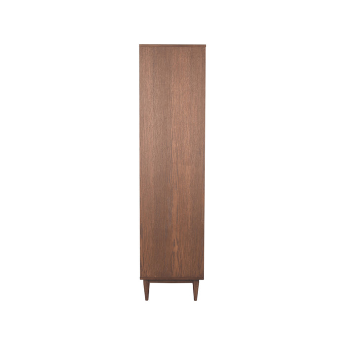 Vitrinekast Jule Walnoot Eiken - 100x49x180 cm-Vitrinekasten-LABEL51
