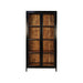 Vitrinekast Kingston - 90x40x185 - acacia/ijzer/glas-Vitrinekasten-HSM Collection