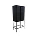 Vitrinekast Manhattan - 80x45x180 - Zwart - Metaal/glas-Vitrinekasten-HSM Collection