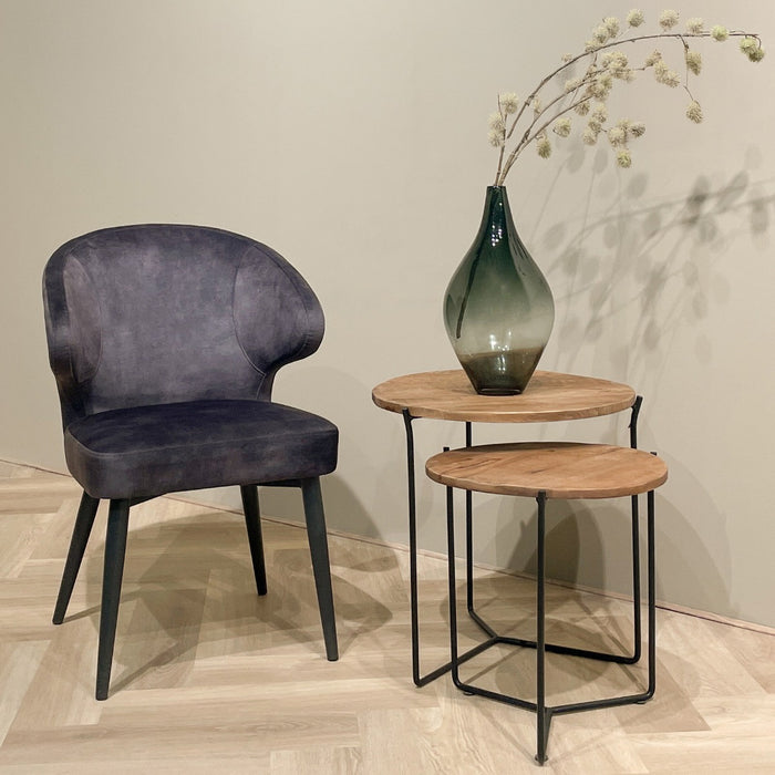 Vloerkleed Donna Anthracite Velvet Antraciet 61x57 cm-Rechthoekige vloerkleden-Livingfurn