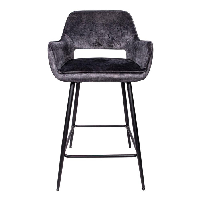 Vloerkleed Fal Polyester Donkergrijs 54x60 cm-Rechthoekige vloerkleden-PTMD