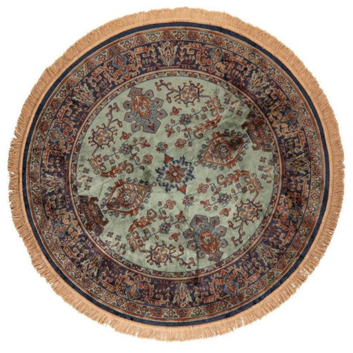 Vloerkleed Raz '160 Viscose Groen Ø160x0.26 cm-Ronde vloerkleden-Creating Home