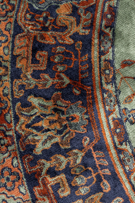 Vloerkleed Raz '200 Viscose Groen Ø200x0.26 cm-Ronde vloerkleden-Creating Home