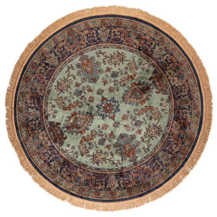 Vloerkleed Raz '200 Viscose Groen Ø200x0.26 cm-Ronde vloerkleden-Creating Home