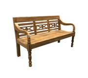 Vloerkleed Station Kasar Teakhout Naturel hout 150x55 cm-3-Zitsbanken-Livingfurn