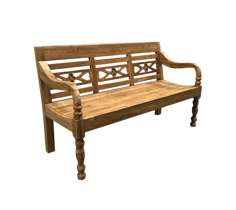 Vloerkleed Station Kasar Teakhout Naturel hout 150x55 cm-3-Zitsbanken-Livingfurn