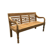 Vloerkleed Station Kasar Teakhout Naturel hout 150x55 cm-3-Zitsbanken-Livingfurn