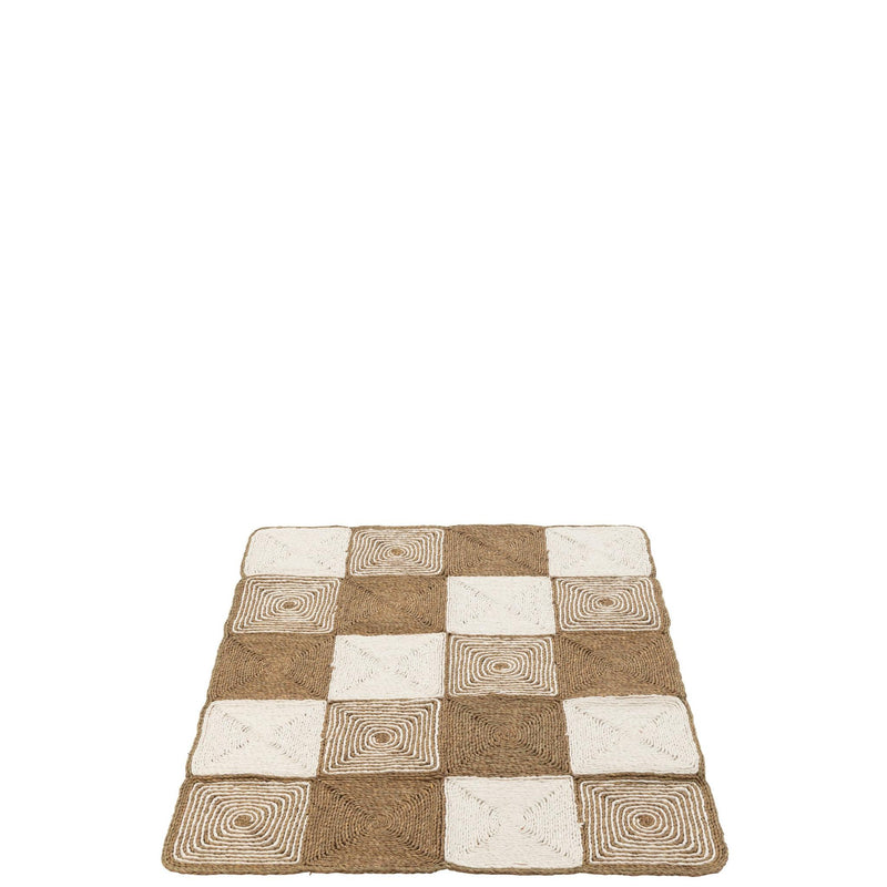 Vloerkleed Wit Kunststof 122x153 cm-Rechthoekige vloerkleden-J-Line