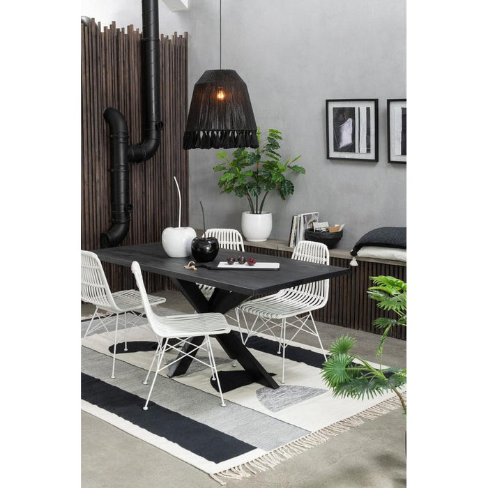 Vloerkleed Zwart Katoen 198x302 cm-Rechthoekige vloerkleden-J-Line