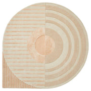 Vloerkleed ø200 cm Fano Girare White Beige Wol-Ronde vloerkleden-Brinker Carpets