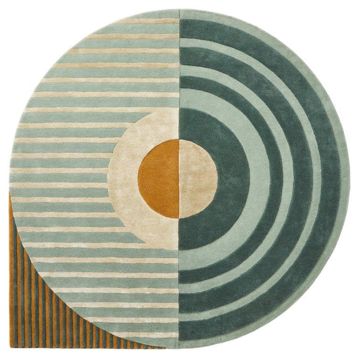Vloerkleed ø240 cm Fano Girare Green Wol-Ronde vloerkleden-Brinker Carpets