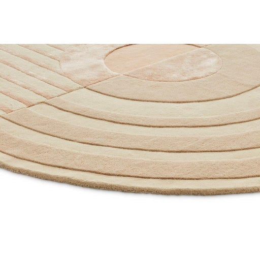 Vloerkleed ø280 cm Fano Girare White Beige Wol-Ronde vloerkleden-Brinker Carpets
