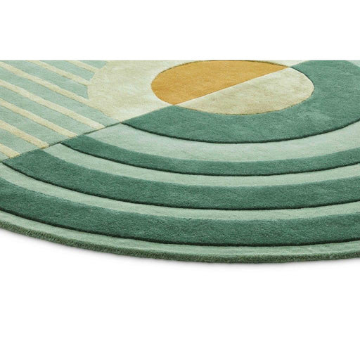 Vloerkleed ø320 cm Fano Girare Green Wol-Ronde vloerkleden-Brinker Carpets