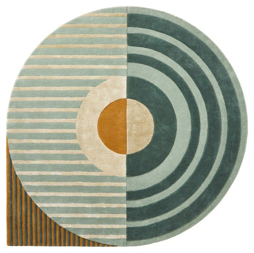 Vloerkleed ø320 cm Fano Girare Green Wol-Ronde vloerkleden-Brinker Carpets