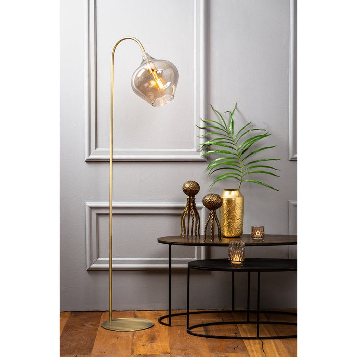 Vloerlamp 45x28x160 cm RAKEL antiek brons+rook-Vloerlampen-Light & Living