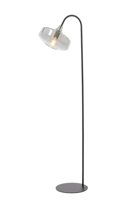 Vloerlamp 45x29,5x160 cm SOLNA mat zwart+gerookt glas-Vloerlampen-Light & Living