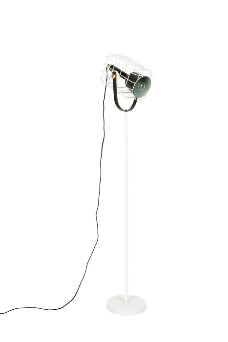 Vloerlamp Cage Aluminum, Aluminium, Metaal Wit 32x21.5 cm E27