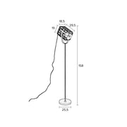 Vloerlamp Cage Aluminum, Aluminium, Metaal Wit 32x21.5 cm E27-Vloerlampen-Creating Home