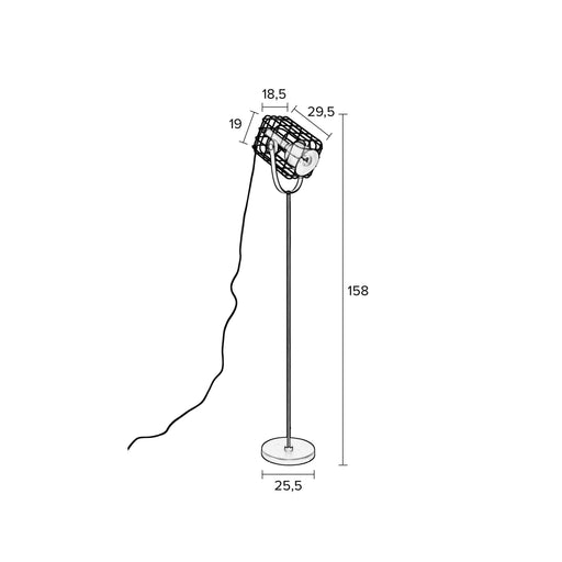 Vloerlamp Cage Aluminum, Aluminium, Metaal Wit 32x21.5 cm E27-Vloerlampen-Creating Home