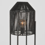Vloerlamp Ibiza Zwart Jute 1-Lichts 30x30x150 cm-Vloerlampen-LABEL51