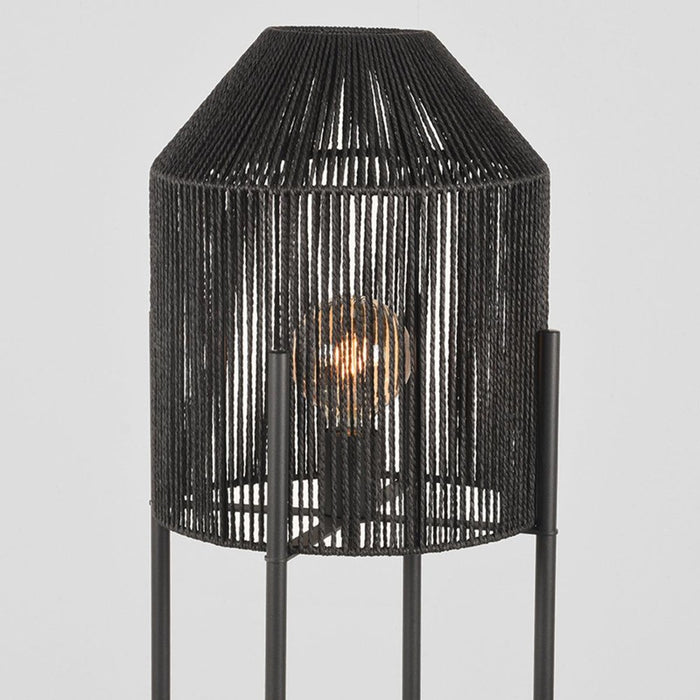 Vloerlamp Ibiza Zwart Jute 1-Lichts 30x30x150 cm-Vloerlampen-LABEL51