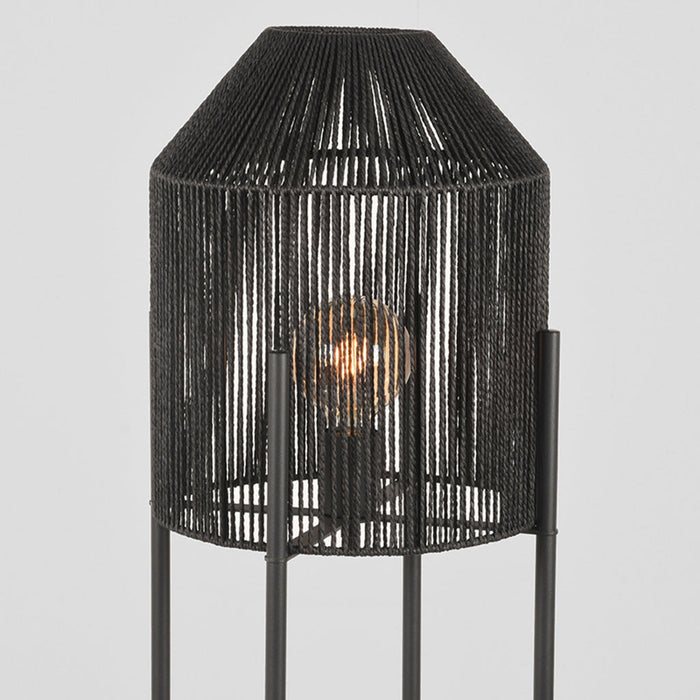 Vloerlamp Ibiza Zwart Jute 1-Lichts 30x30x150 cm-Vloerlampen-LABEL51