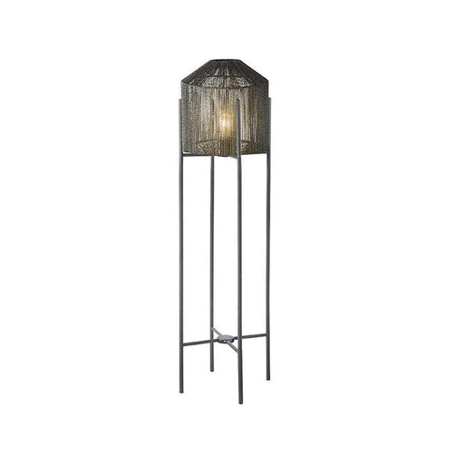 Vloerlamp Ibiza Zwart Jute 1-Lichts 30x30x150 cm-Vloerlampen-LABEL51