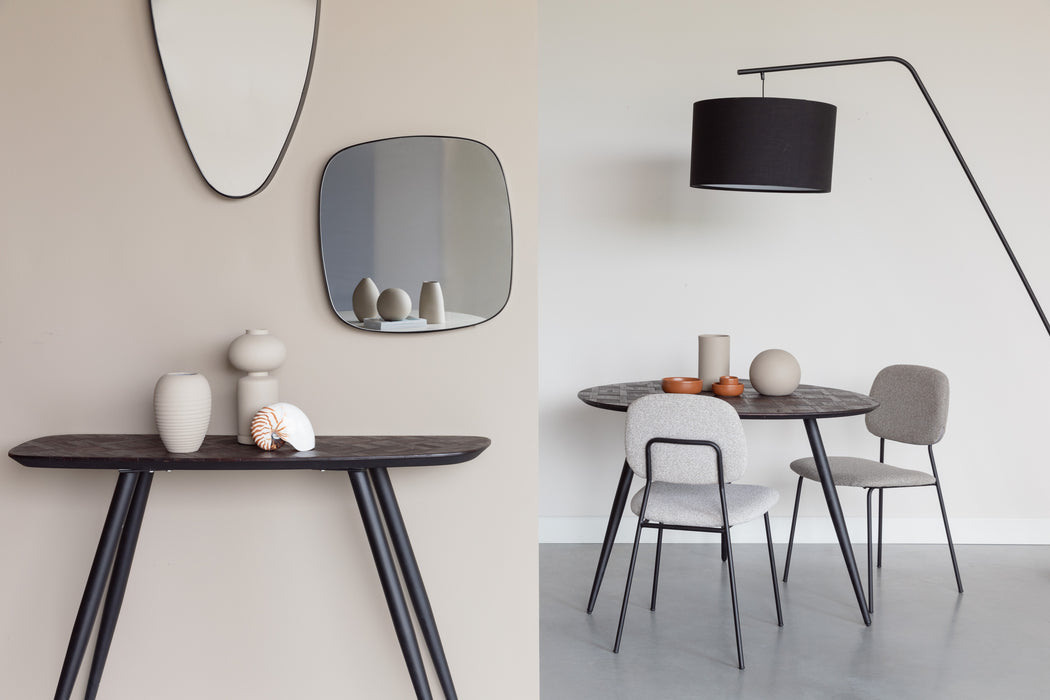 Vloerlamp Martine Metaal, Cotton,Polyester Zwart 160x50 cm E27-Vloerlampen-Creating Home