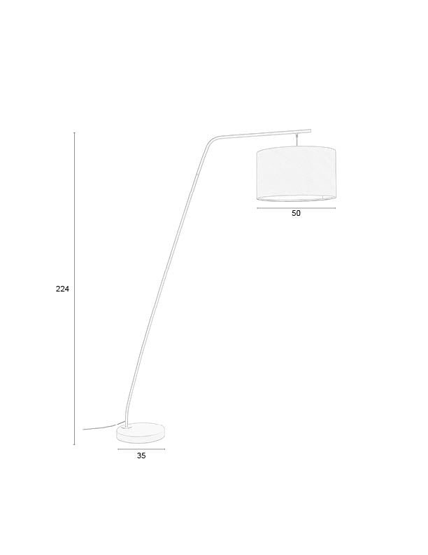 Vloerlamp Martine Metaal, Cotton,Polyester Zwart 160x50 cm E27-Vloerlampen-Creating Home