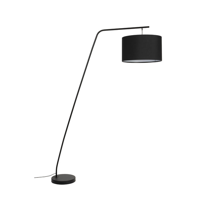 Vloerlamp Martine Metaal, Cotton,Polyester Zwart 160x50 cm E27-Vloerlampen-Creating Home