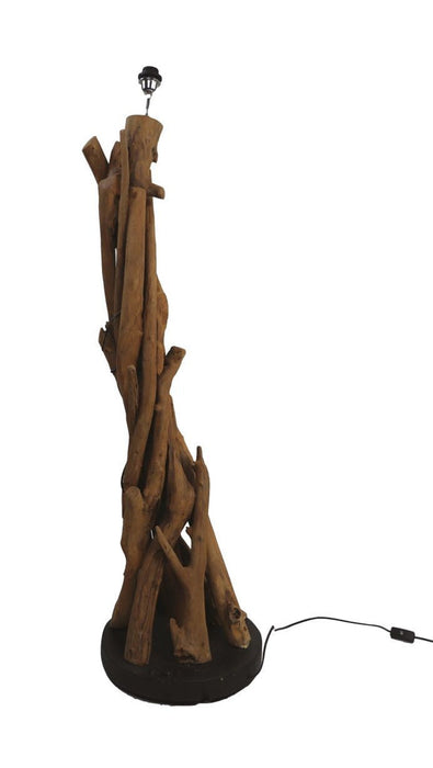 Vloerlamp Teak Root-40x40x130-Bruin/Zwart-Teak-Lampenvoeten-HSM Collection