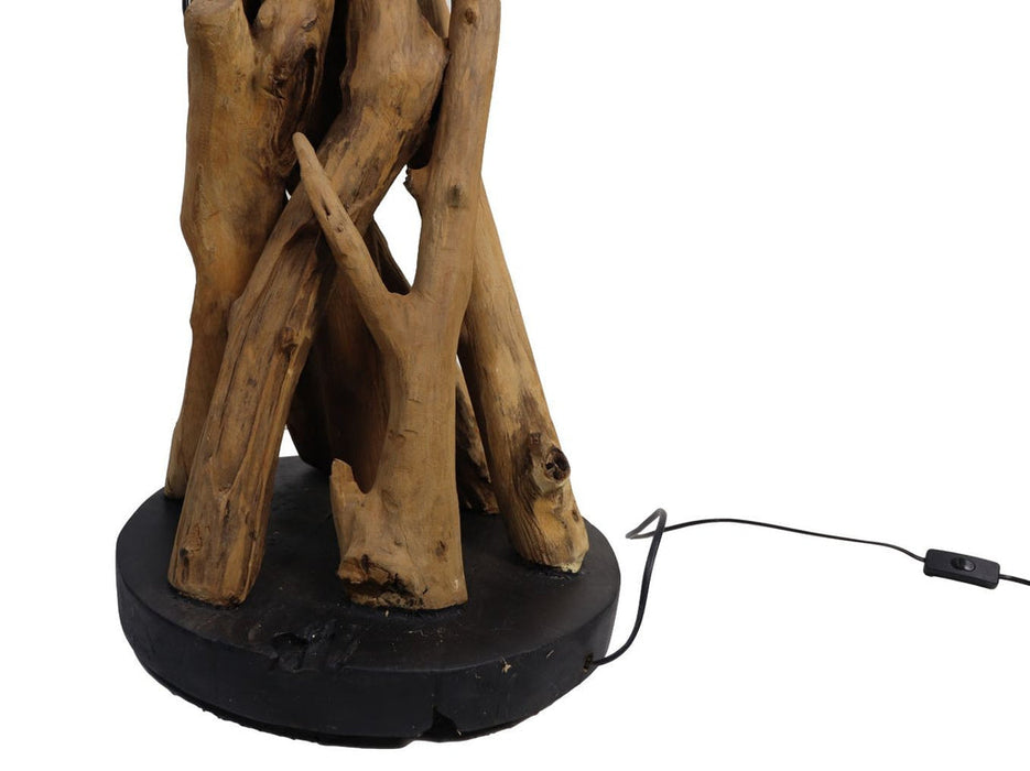 Vloerlamp Teak Root-40x40x130-Bruin/Zwart-Teak-Lampenvoeten-HSM Collection