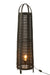 Zwarte vloerlamp van 100 cm hoog met een textiel kap en een stoer, open design voor sfeervolle verlichting.