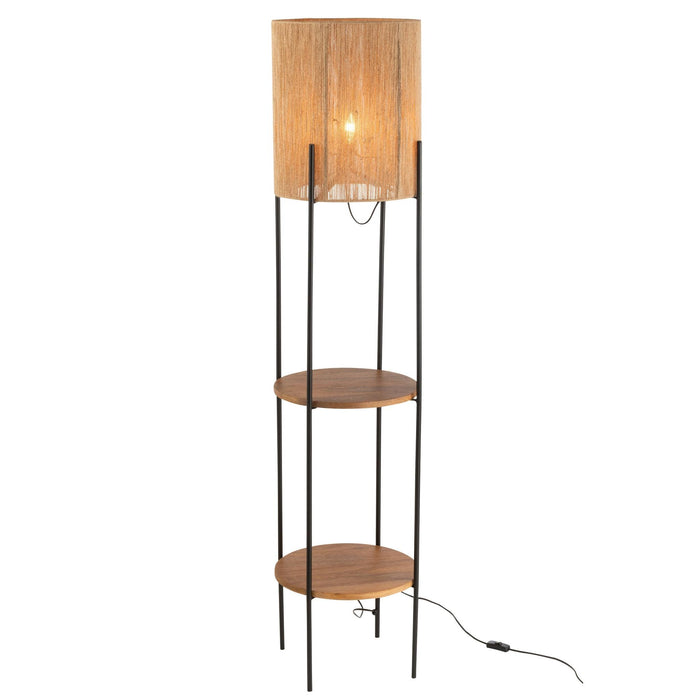 Vloerlamp Zwart Mangohout hout 38 cm 38x38x160 cm-Vloerlampen-J-Line
