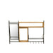 Wall Coat Rack met Spiegel Tina Fir Hout | Iron Zwart | Natuurlijk-Kapstokken-J-Line