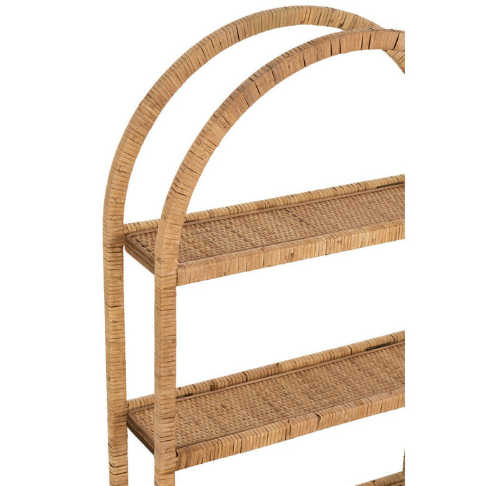 Wall Rack Oval 3 Planks Pliable Rattan Natuurlijk-Vakkenkasten-J-Line