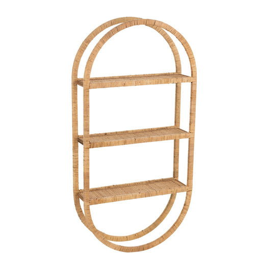 Wall Rack Oval 3 Planks Pliable Rattan Natuurlijk-Vakkenkasten-J-Line