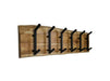 Wandkapstok 6 Haken-100x10x25-Naturel/Zwart-Acacia/Metaal-Kapstokken-HSM Collection