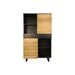 Wandkast Lille - 110x45x190 - Naturel/zwart - Acaciahout/metaal-Opbergkasten-HSM Collection