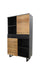 Wandkast Lille - 110x45x190 - Naturel/zwart - Acaciahout/metaal-Opbergkasten-HSM Collection