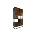 Wandkast Verona - 100x40x200 - Bruin/zwart - Oud hout/metaal-Opbergkasten-HSM Collection