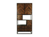 Wandkast Verona - 100x40x200 - Bruin/zwart - Oud hout/metaal-Opbergkasten-HSM Collection