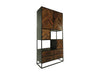 Wandkast Verona - 100x40x200 - Bruin/zwart - Oud hout/metaal-Opbergkasten-HSM Collection