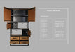 Wandkast Verona - 100x40x200 - Zwart - Mangohout/metaal-Opbergkasten-HSM Collection