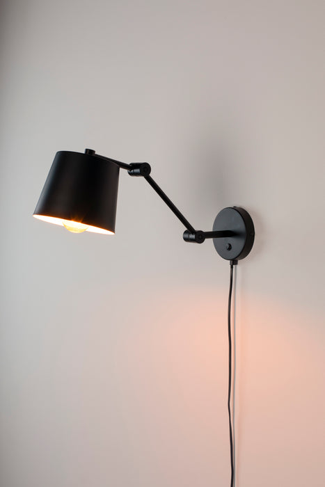 Wandlamp Hajo Metaal Zwart 52.5x16 cm E27-Tafellampen-Creating Home