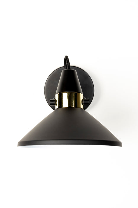 Wandlamp Jona Metaal Zwart Ø19.5x15 cm E27-Tafellampen-Creating Home