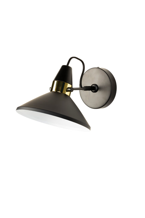 Wandlamp Jona Metaal Zwart Ø19.5x15 cm E27-Tafellampen-Creating Home
