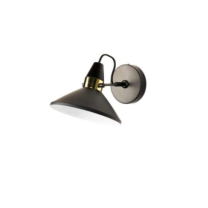 Wandlamp Jona Metaal Zwart Ø19.5x15 cm E27-Tafellampen-Creating Home