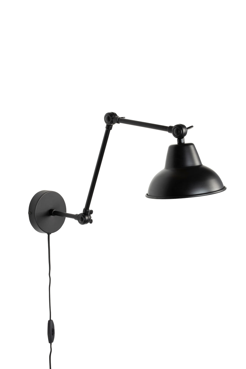 Wandlamp Knik Naar Iron Zwart 17x17x70 cm-Wandlampen-Creating Home